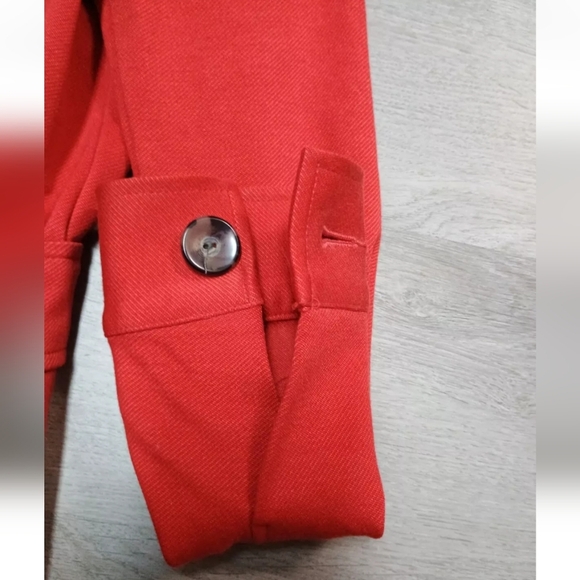 CABI Orange Short Pea Coat Fall Jacket Button Pockets Size 4 - Picture 2 of 6